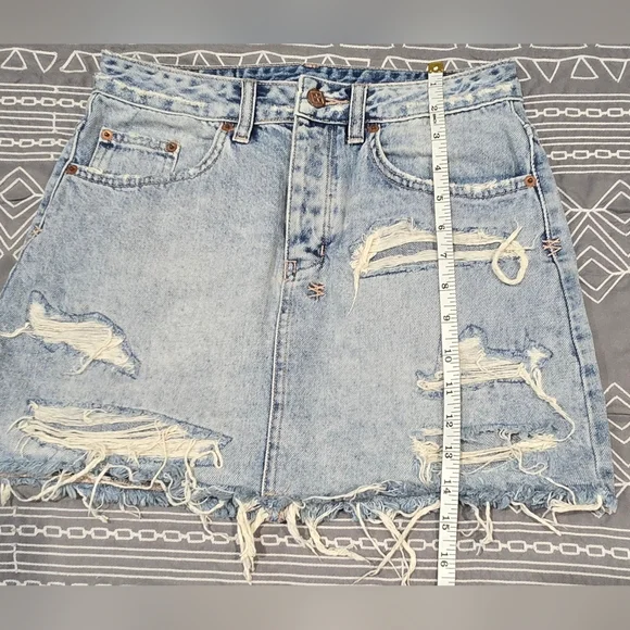 Ksubi Distressed Denim Mini Skirt Size 25 - Picture 4 of 6